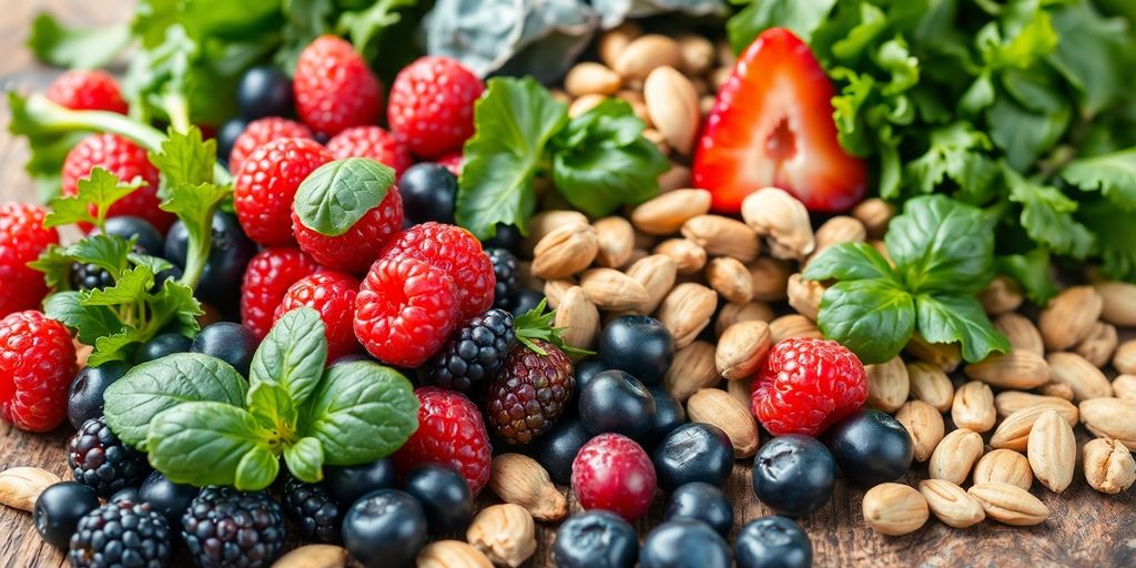 Vibrant assortment of fresh superfoods.