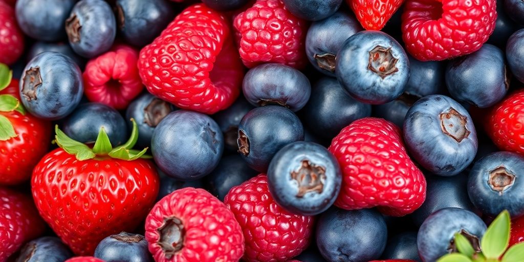 A vibrant assortment of fresh, plump berries.