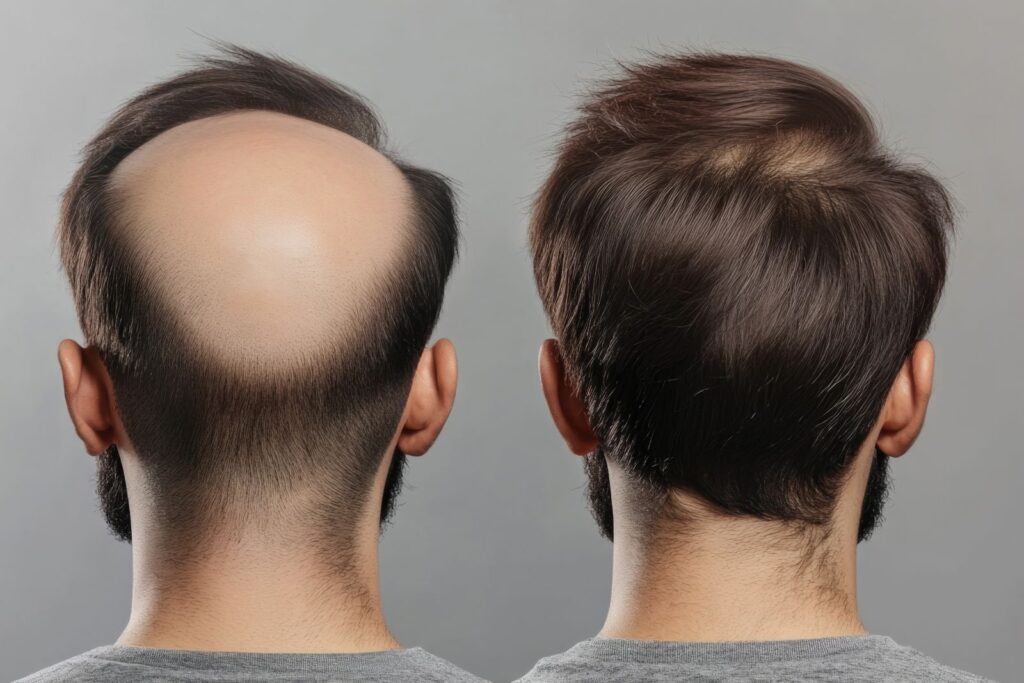 before and after of mens hair system