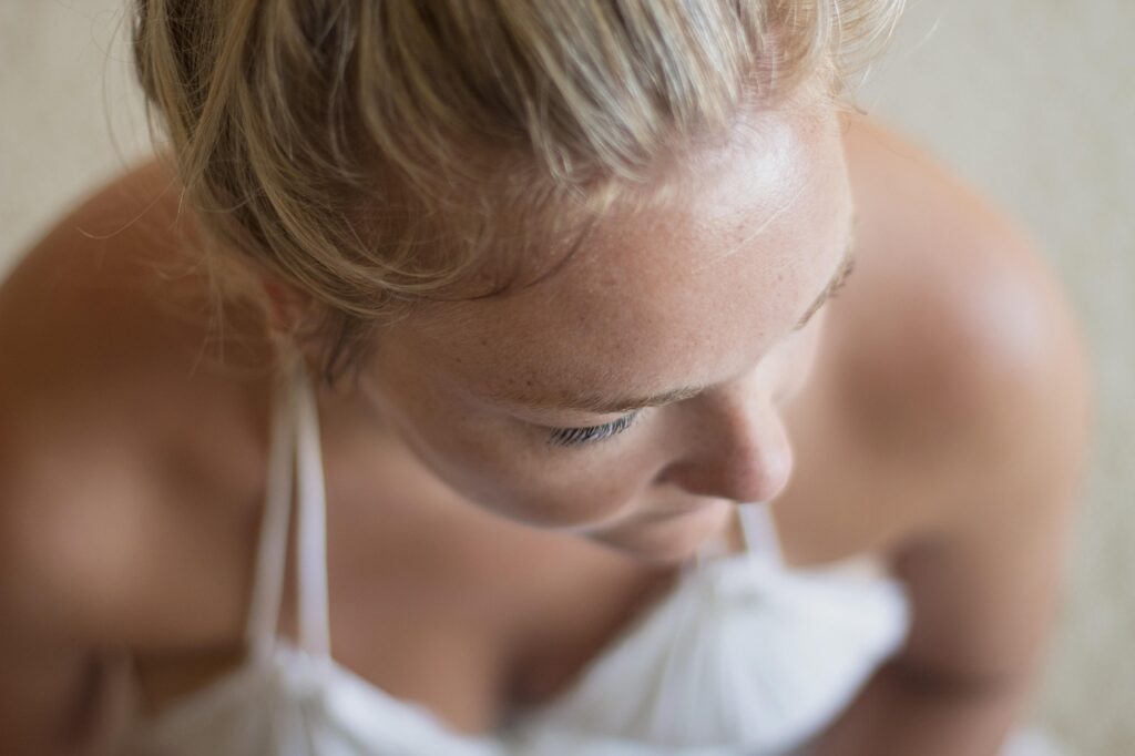 girl with glowing skin